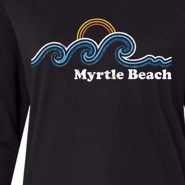 Myrtle Beach South Carolina Sc Sufing Waves Sunset Womens Cotton Relaxed Long Sleeve T-Shirt