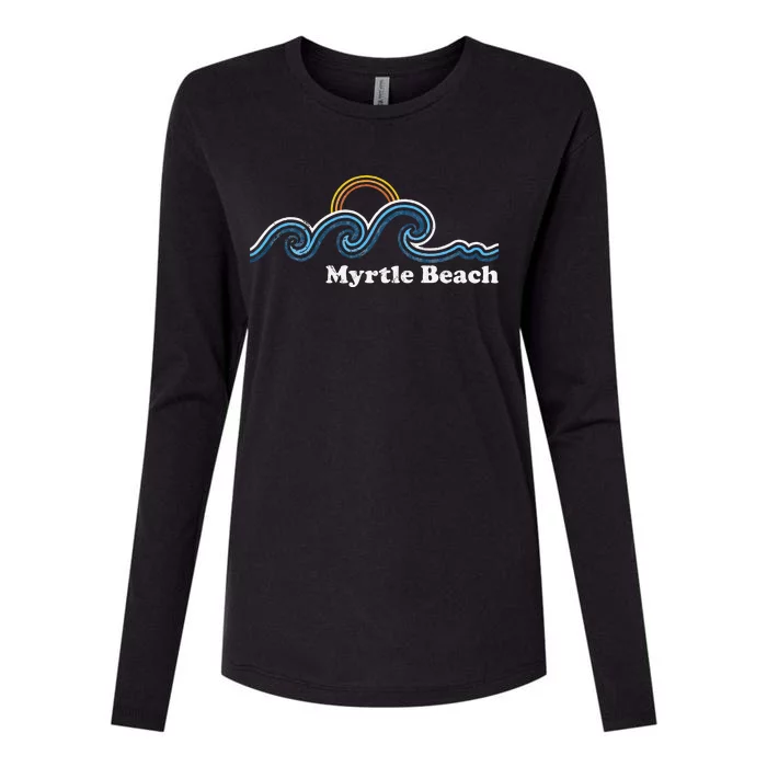 Myrtle Beach South Carolina Sc Sufing Waves Sunset Womens Cotton Relaxed Long Sleeve T-Shirt