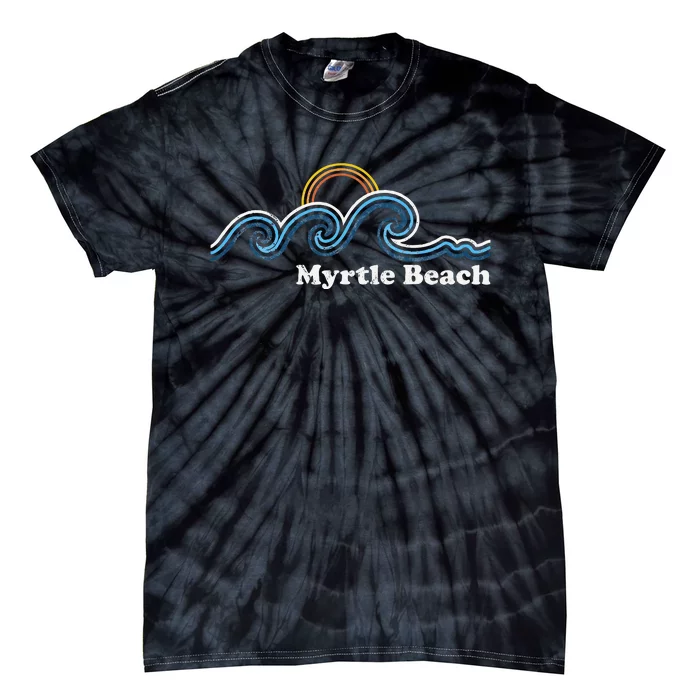 Myrtle Beach South Carolina Sc Sufing Waves Sunset Tie-Dye T-Shirt