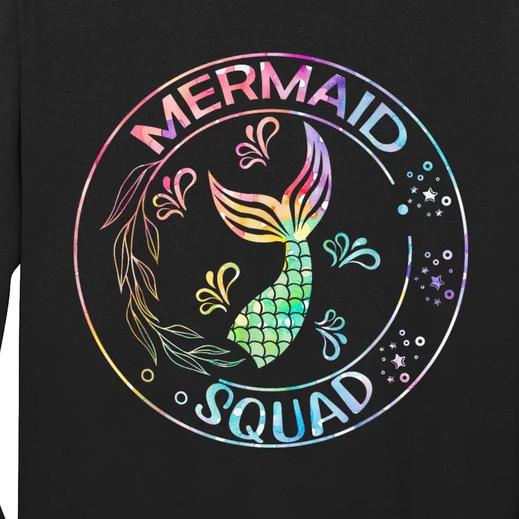 Mermaid Birthday Squad Party Matching Family Mermaid Lovers Long Sleeve Shirt