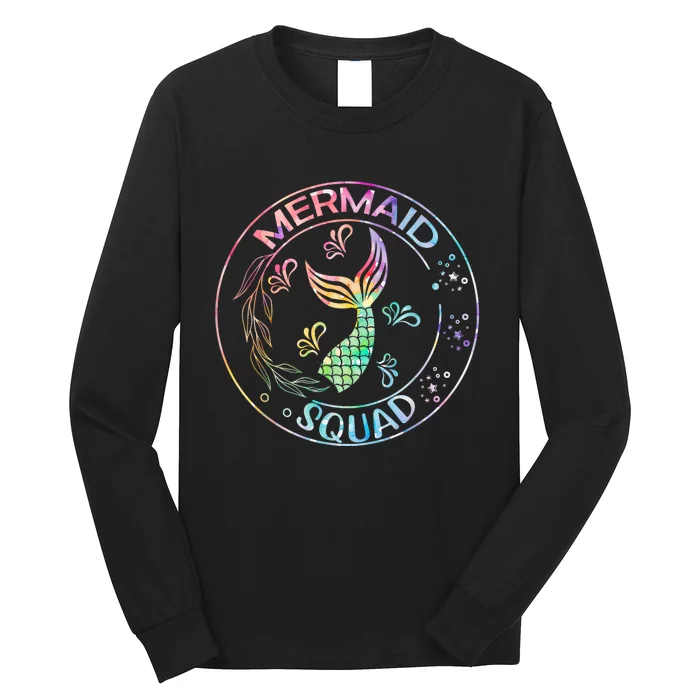 Mermaid Birthday Squad Party Matching Family Mermaid Lovers Long Sleeve Shirt