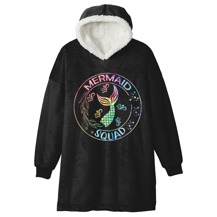 Mermaid Birthday Squad Party Matching Family Mermaid Lovers Hooded Wearable Blanket