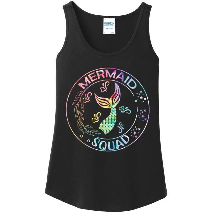 Mermaid Birthday Squad Party Matching Family Mermaid Lovers Ladies Essential Tank