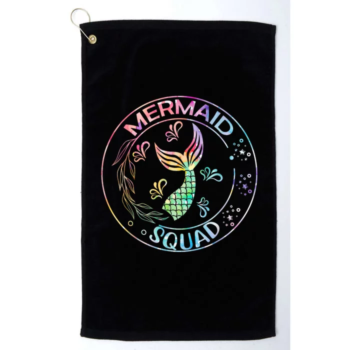 Mermaid Birthday Squad Party Matching Family Mermaid Lovers Platinum Collection Golf Towel