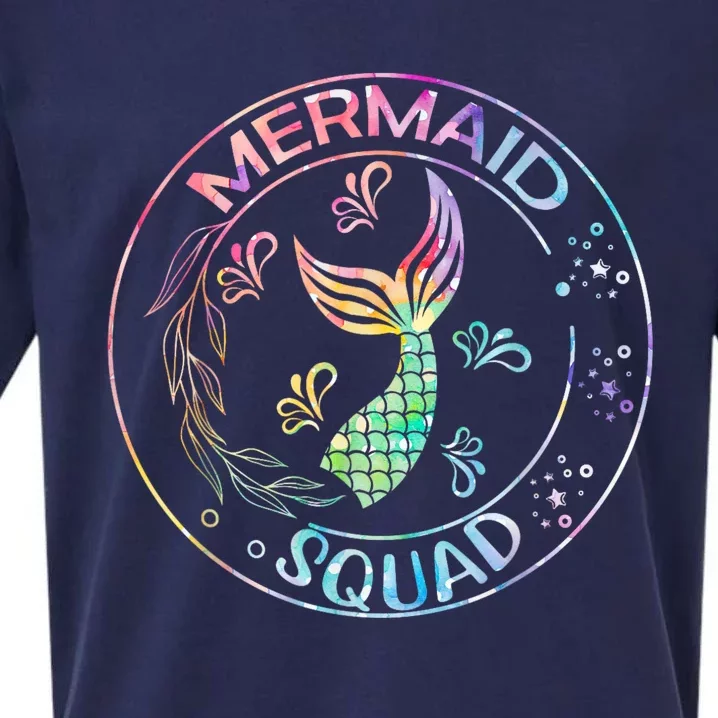 Mermaid Birthday Squad Party Matching Family Mermaid Lovers Sueded Cloud Jersey T-Shirt