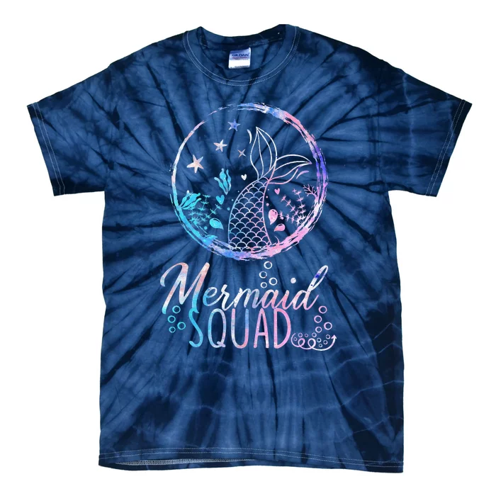 Mermaid Birthday Squad Party Matching Family Mermaid Lovers (3) Tie-Dye T-Shirt