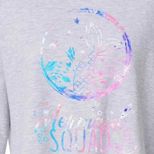 Mermaid Birthday Squad Party Matching Family Mermaid Lovers (3) Cropped Pullover Crew