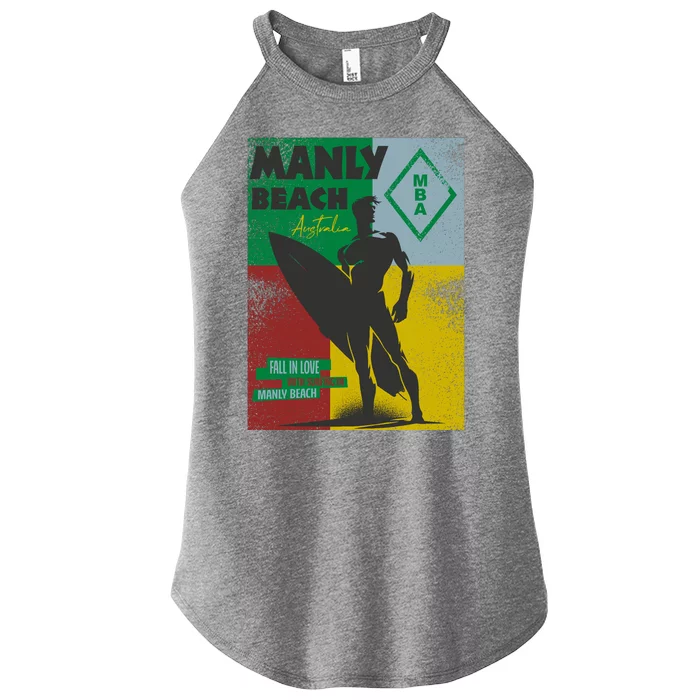 Manly Beach Sydney Australia Surfer Women’s Perfect Tri Rocker Tank