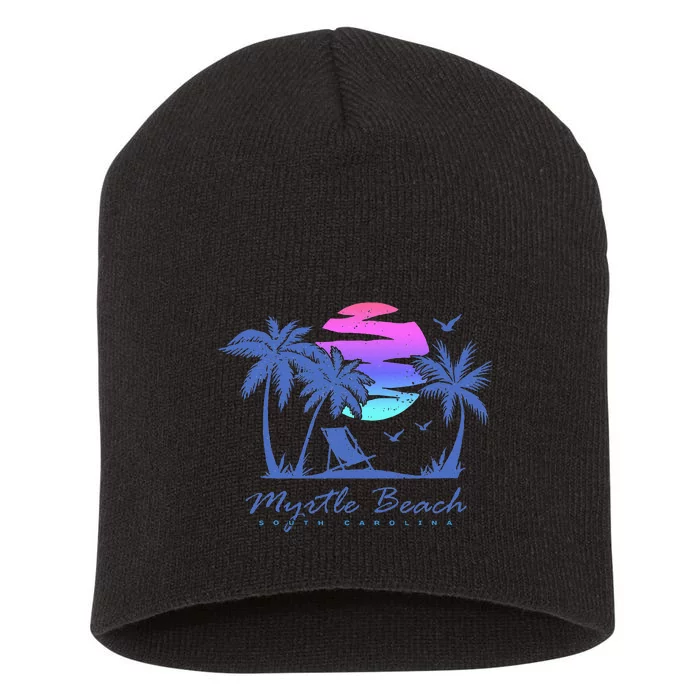 Myrtle Beach South Carolina Vacation Short Acrylic Beanie