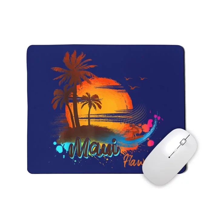 Maui-Hawaii Beach Summer Palm Trees Sunset Mousepad