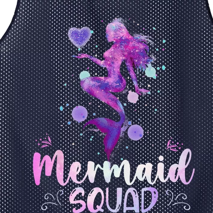 Mermaid Birthday Squad Party Women Mermaid Halloween Mesh Reversible Basketball Jersey Tank