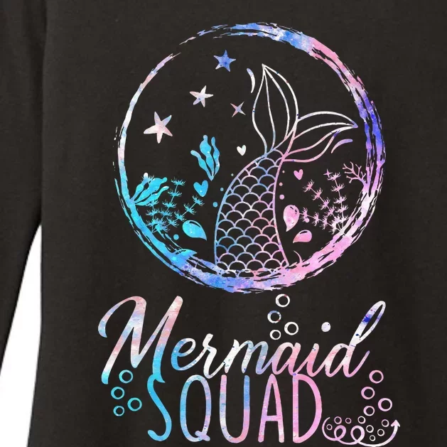 Mermaid Birthday Squad Party Matching Family Mermaid Lovers Womens CVC Long Sleeve Shirt