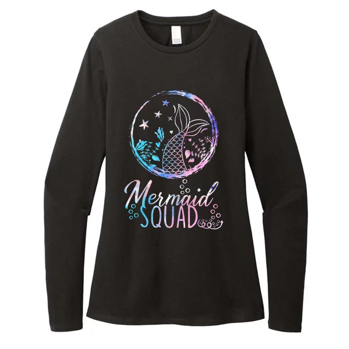 Mermaid Birthday Squad Party Matching Family Mermaid Lovers Womens CVC Long Sleeve Shirt