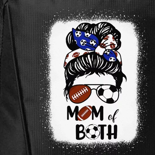 Messy Bun Soccer Mom Football Mom Of Both Mothers Day City Backpack