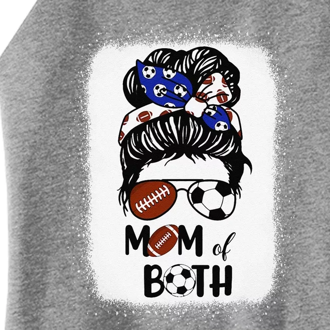 Messy Bun Soccer Mom Football Mom Of Both Mothers Day Women’s Perfect Tri Rocker Tank