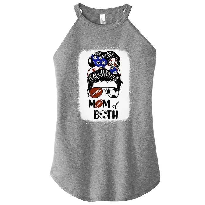 Messy Bun Soccer Mom Football Mom Of Both Mothers Day Women’s Perfect Tri Rocker Tank