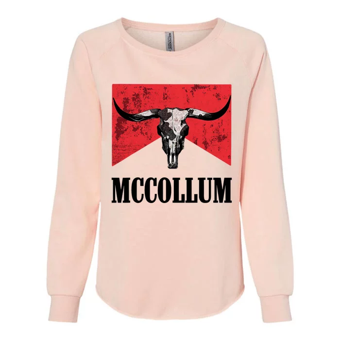 Mccollum Bull Skull Cute For Country Music Lover Womens California Wash Sweatshirt