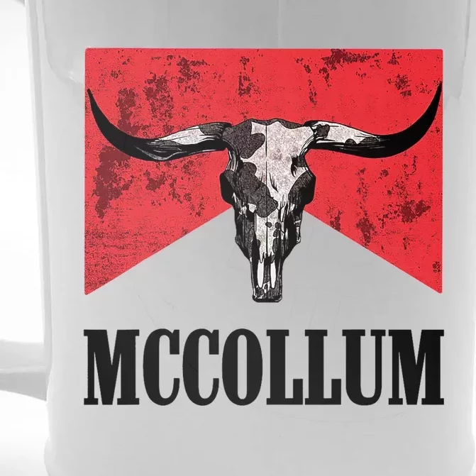 Mccollum Bull Skull Cute For Country Music Lover Front & Back Beer Stein