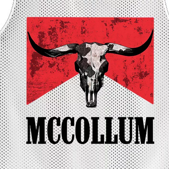 Mccollum Bull Skull Cute For Country Music Lover Mesh Reversible Basketball Jersey Tank