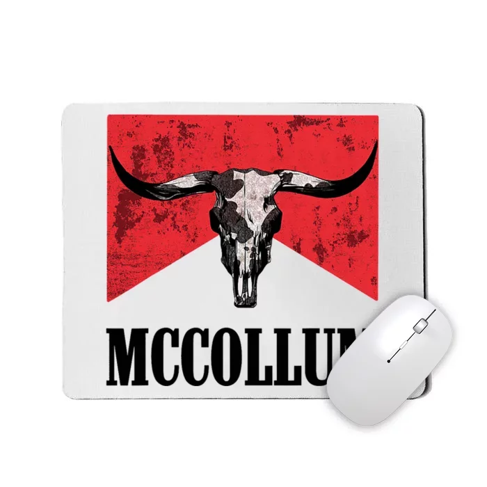 Mccollum Bull Skull Cute For Country Music Lover Mousepad