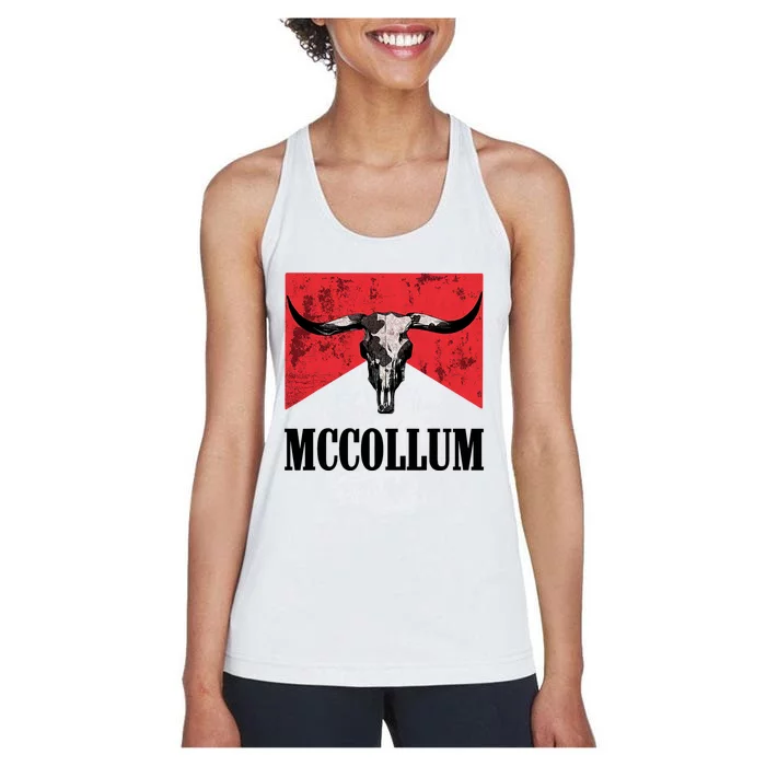 Mccollum Bull Skull Cute For Country Music Lover Women's Racerback Tank