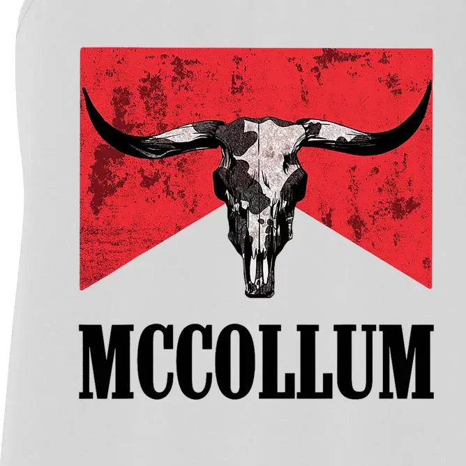 Mccollum Bull Skull Cute For Country Music Lover Women's Racerback Tank