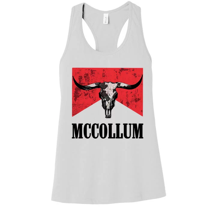 Mccollum Bull Skull Cute For Country Music Lover Women's Racerback Tank