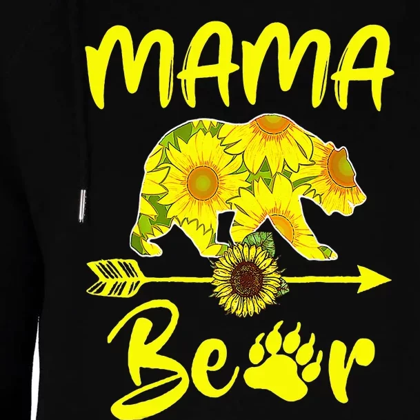 Mama Bear Sunflower Mother's Day Mommy Grandma Womens Funnel Neck Pullover Hood