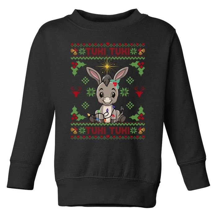 Mi Burrito Sabanero Mexican Funny Tuki Tuki Donkey Ugly Xmas Toddler Sweatshirt