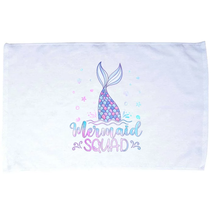 Mermaid Birthday Squad Party Microfiber Hand Towel