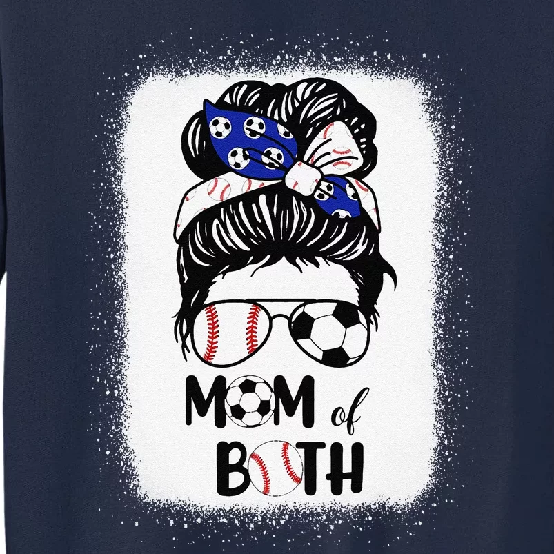 Messy Bun Soccer Mom Baseball Mom Of Both Mothers Day Tall Sweatshirt