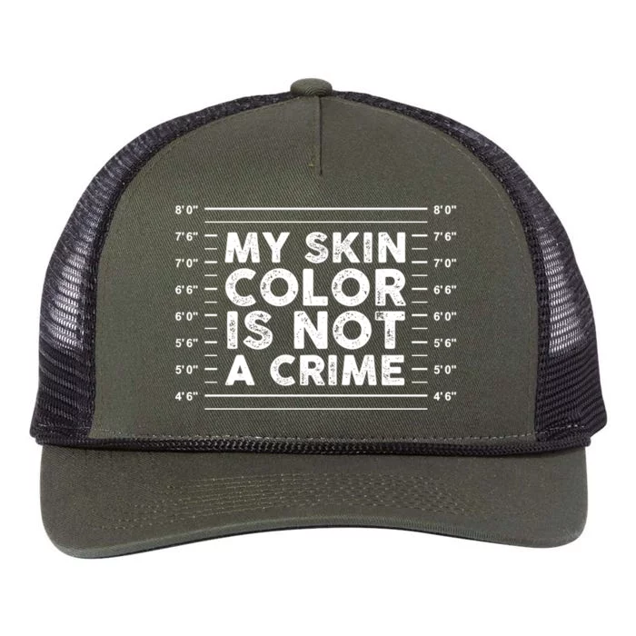 My Black Skin Color Is Not A Crime Police Metrics End Racism Cool Gift Retro Rope Trucker Hat Cap