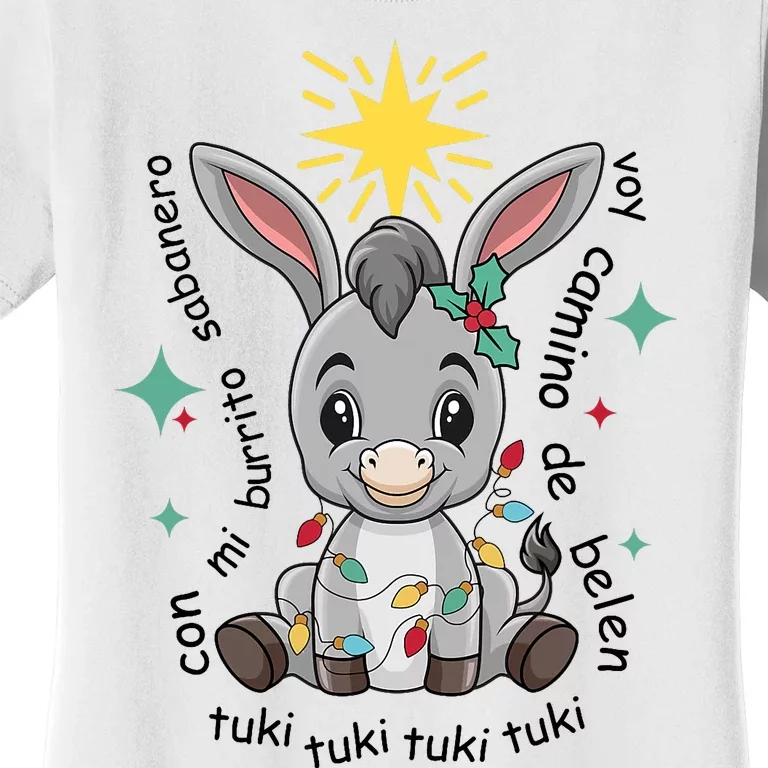 Mi Burrito Sabanero Mexican Tuki Tuki Donkey Latino Xmas Women's T-Shirt