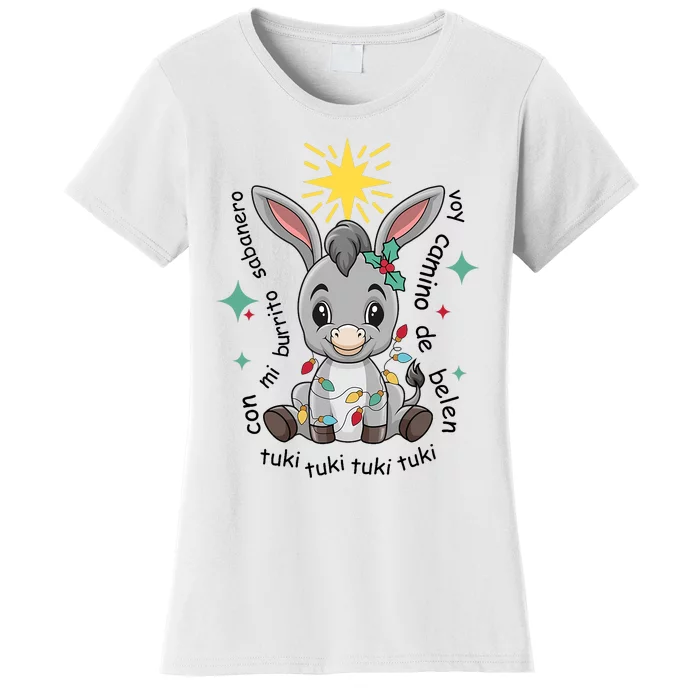 Mi Burrito Sabanero Mexican Tuki Tuki Donkey Latino Xmas Women's T-Shirt