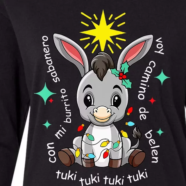 Mi Burrito Sabanero Mexican Tuki Tuki Donkey Latino Xmas Womens Cotton Relaxed Long Sleeve T-Shirt