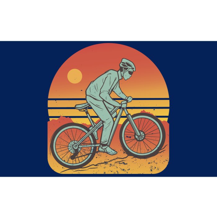 Mountain Biker Sunset Vintage Bumper Sticker