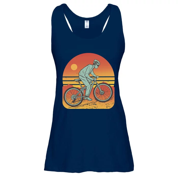 Mountain Biker Sunset Vintage Ladies Essential Flowy Tank