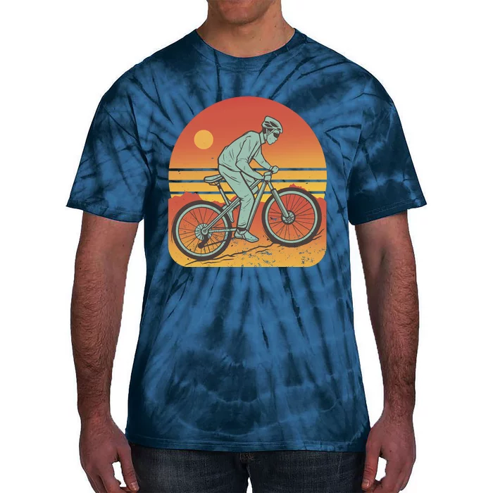 Mountain Biker Sunset Vintage Tie-Dye T-Shirt