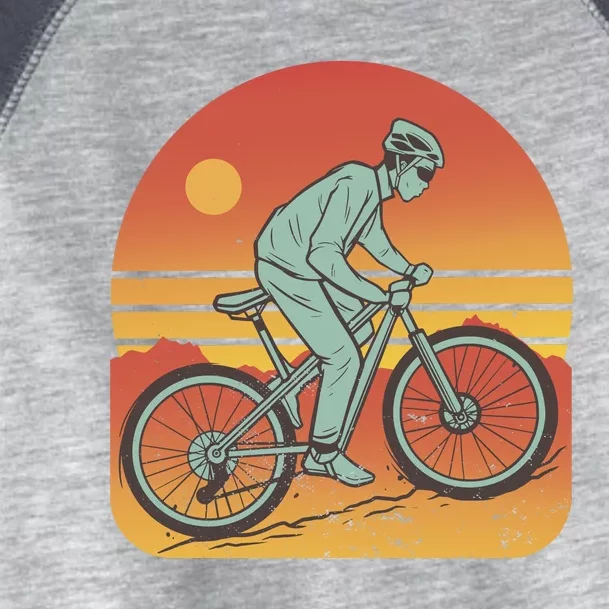 Mountain Biker Sunset Vintage Toddler Fine Jersey T-Shirt