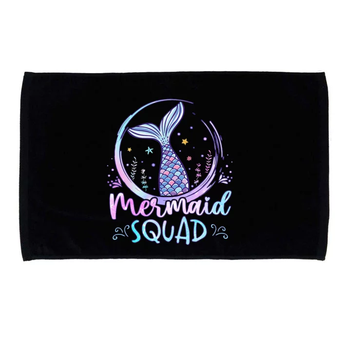 Mermaid Birthday Squad Party Microfiber Hand Towel