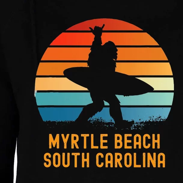 Myrtle Beach South Carolina Sasquatch Souvenir Womens Funnel Neck Pullover Hood