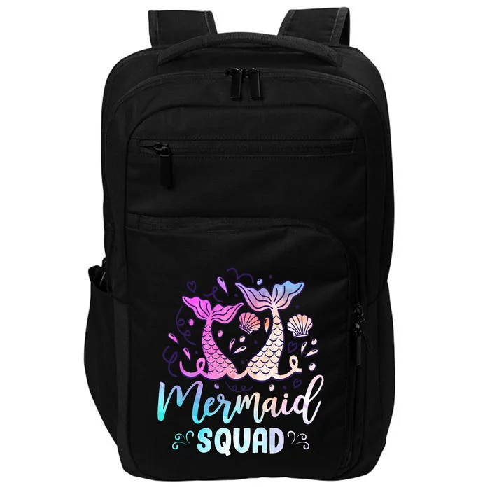 Mermaid Birthday Squad Party Girl Women Mermaid Impact Tech Backpack