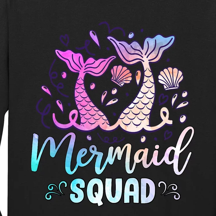 Mermaid Birthday Squad Party Girl Women Mermaid Tall Long Sleeve T-Shirt