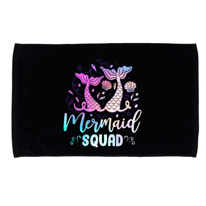 Mermaid Birthday Squad Party Girl Women Mermaid Microfiber Hand Towel