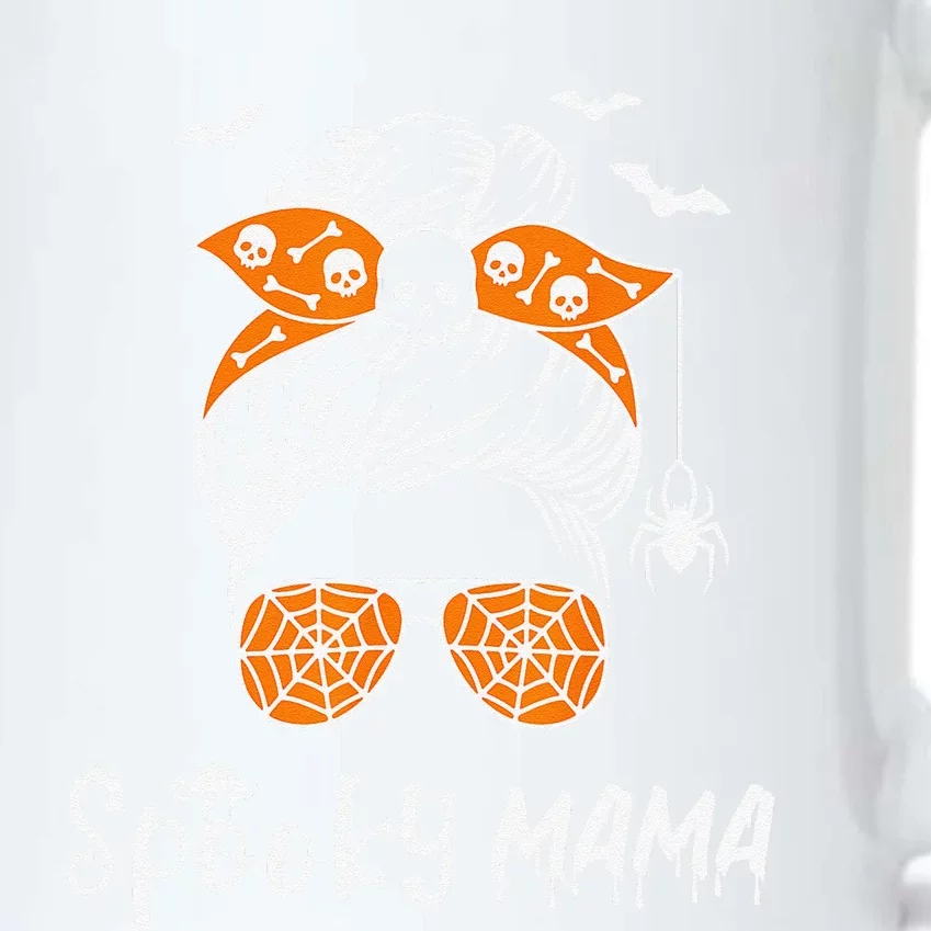 Messy Bun Spooky Mama Mom Funny Halloween Costume Skull Black Color Changing Mug