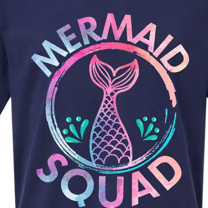 Mermaid Birthday Squad Party Sueded Cloud Jersey T-Shirt