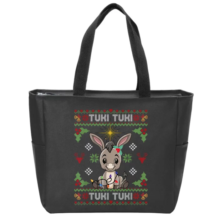 Mi Burrito Sabanero Mexican Donkey Latino Ugly Christmas Zip Tote Bag