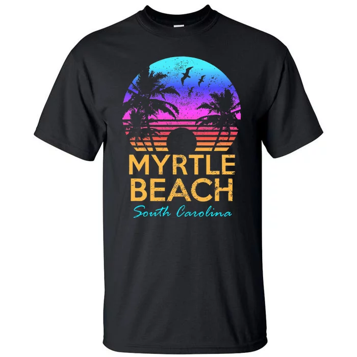 Myrtle Beach South Carolina Vacation Vintage Sunset Tall T-Shirt