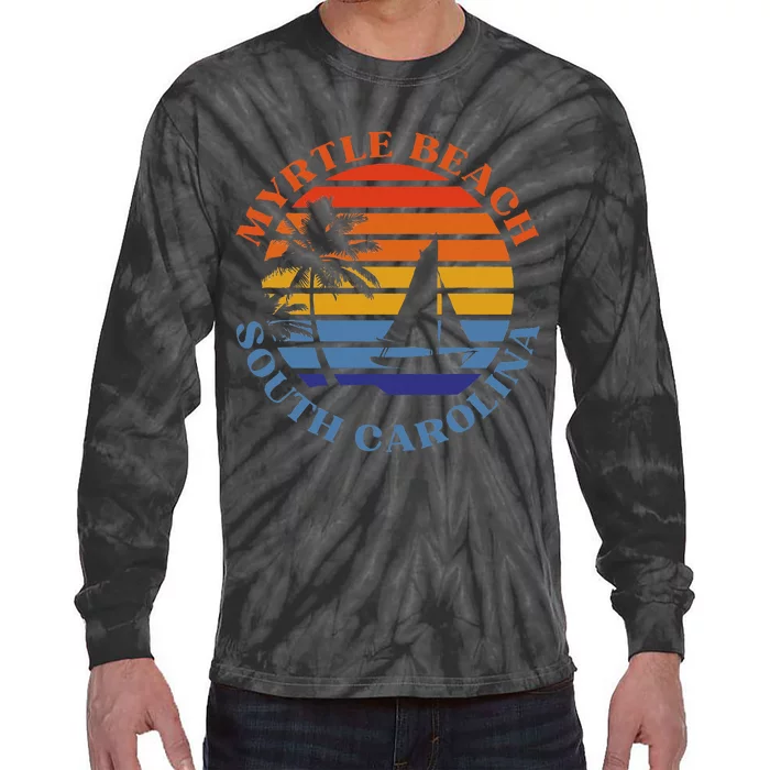 Myrtle Beach South Carolina Summer Vacation Tie-Dye Long Sleeve Shirt