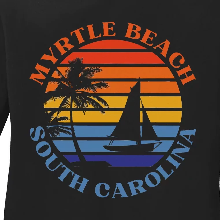 Myrtle Beach South Carolina Summer Vacation Ladies Long Sleeve Shirt